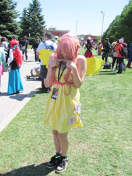 Size: 1024x1365 | Tagged: safe, artist:tikkanii, fluttershy, human, 2013, anime north, convention, cosplay, irl, irl human, photo, shy, solo