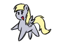 Size: 2000x1447 | Tagged: safe, artist:chipflake, derpy hooves, pegasus, pony, chibi, female, mare, solo