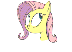 Size: 550x400 | Tagged: safe, artist:skuff616, fluttershy, pegasus, pony, animated, no, solo