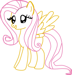 Size: 1024x1073 | Tagged: safe, fluttershy, pegasus, pony, female, mare, pink mane, solo, yellow coat