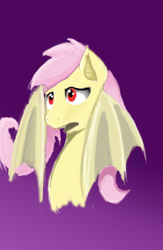 Size: 2600x4000 | Tagged: safe, artist:cheers, fluttershy, bat pony, pony, bats!, bust, flutterbat, portrait, race swap, solo