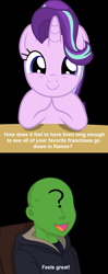 Size: 744x1877 | Tagged: artist needed, safe, starlight glimmer, oc, oc:anon, human, pony, unicorn, /mlp/, 4chan, comic, dialogue, drama, drawthread, female, human male, male, mare, op is a cuck, op is trying to start shit, red letter media, starlight drama