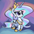 Size: 512x512 | Tagged: safe, artist:gsphere, princess celestia, alicorn, pony, chibi, cute, cutelestia, prone, smiling, solo