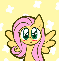 Size: 575x595 | Tagged: safe, artist:joyfulinsanity, fluttershy, pegasus, pony, female, mare, pink mane, solo, yellow coat