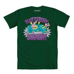 Size: 1000x1000 | Tagged: safe, fluttershy, saddle rager, pegasus, pony, season 4, clothes, flutterhulk, official, power ponies, shirt, solo, t-shirt, welovefine