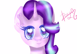 Size: 5000x3500 | Tagged: safe, artist:sweethearts11, starlight glimmer, pony, bust, heart eyes, portrait, simple background, solo, white background, wingding eyes