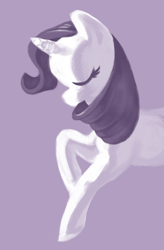 Size: 786x1200 | Tagged: safe, artist:moo, rarity, pony, unicorn, eyes closed, female, mare, purple mane, solo, white coat