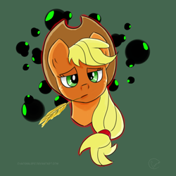 Size: 1024x1024 | Tagged: safe, artist:chaosmalefic, applejack, earth pony, pony, bust, portrait, solo