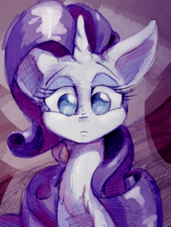 Size: 1874x2495 | Tagged: safe, artist:ruby, rarity, pony, unicorn, bust, portrait, profile, sad, solo