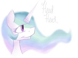 Size: 1914x1421 | Tagged: safe, artist:heedheed, princess celestia, alicorn, pony, simple background, smiling, solo