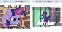 Size: 960x501 | Tagged: safe, derpibooru import, twilight sparkle, exploitable meme, juxtaposition, juxtaposition win