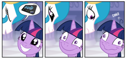 Size: 1200x558 | Tagged: safe, princess celestia, twilight sparkle, alicorn, pony, bat credit card, batman and robin, hapless twilight, meme, nostalgia critic, parody, reference, twilight snapple