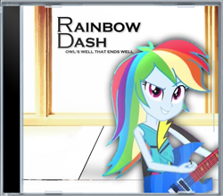 Size: 1129x987 | Tagged: safe, derpibooru import, edit, rainbow dash, equestria girls, album cover, guitar, mashup, musician, owl's well that ends well (steve lukather), parody, solo, steve lukather