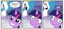 Size: 1200x558 | Tagged: safe, princess celestia, twilight sparkle, alicorn, pony, hapless twilight, hilarious in hindsight, meme, michael bay, trollestia, twilight snapple