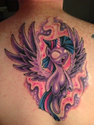 Size: 2448x3264 | Tagged: safe, artist:kp-shadowsquirrel, derpibooru import, twilight sparkle, twilight sparkle (alicorn), alicorn, pony, aura, glow, photo, tattoo, traditional art