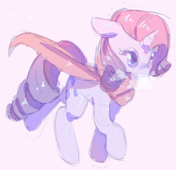 Size: 836x806 | Tagged: safe, artist:mewball, rarity, pony, unicorn, clothes, scarf, solo