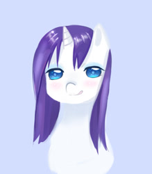 Size: 700x800 | Tagged: safe, artist:shouyu musume, rarity, pony, unicorn, bedroom eyes, licking lips, looking at you, pixiv, solo, wet, wet mane, wet mane rarity