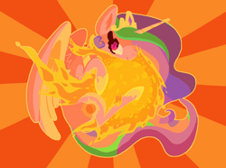 Size: 1075x800 | Tagged: safe, artist:paintrolleire, princess celestia, alicorn, pony, solo, sun, tangible heavenly object