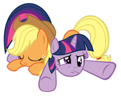 Size: 900x717 | Tagged: safe, applejack, twilight sparkle, earth pony, pony, female, lesbian, shipping, simple background, transparent background, twijack, vector