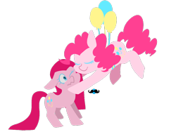 Size: 1024x768 | Tagged: safe, artist:kriversky, pinkie pie, earth pony, pony, balloon, duality, pinkamena diane pie, self ponidox