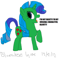 Size: 661x648 | Tagged: safe, artist:mightyquinn2021 77, rarity, oc, pony, unicorn, 1000 hours in ms paint, blonic, ms paint, recolor, solo