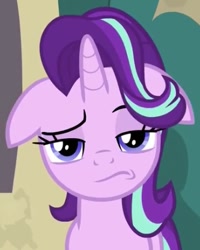 Size: 333x416 | Tagged: safe, screencap, starlight glimmer, pony, unicorn, the parent map, cropped, done with your shit, face, floppy ears, solo, starlight is not amused, unamused