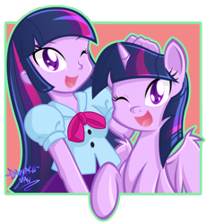 Size: 2770x3000 | Tagged: safe, artist:danmakuman, derpibooru import, twilight sparkle, twilight sparkle (alicorn), alicorn, equestria girls, human ponidox, noogie, self ponidox