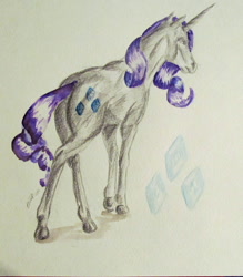 Size: 1024x1170 | Tagged: safe, artist:fairydraft, rarity, pony, unicorn, realistic, solo, traditional art