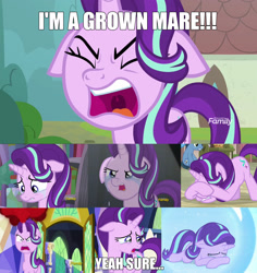 Size: 1920x2035 | Tagged: safe, edit, edited screencap, screencap, starlight glimmer, pony, unicorn, the parent map, collage, crying, drama, floppy ears, image macro, meta, op is a cuck, starlight drama