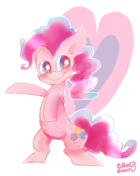 Size: 1713x2157 | Tagged: safe, artist:gawl, pinkie pie, pony, bipedal, pixiv, solo