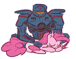 Size: 1280x1001 | Tagged: safe, artist:nobody, pinkie pie, earth pony, pony, brushing, crossover, gipsy danger, jaeger, mech, pacific rim