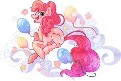 Size: 1003x675 | Tagged: safe, artist:griffsnuff, pinkie pie, earth pony, pony, balloon, female, mare, pink coat, pink mane, solo