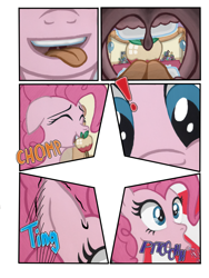 Size: 1745x2321 | Tagged: safe, artist:nayolfa, pinkie pie, earth pony, pony, clean up on smile five, comic, mouth cam