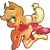 Size: 1000x1000 | Tagged: safe, artist:zoiby, apple bloom, applejack, earth pony, pony, simple background, transparent background