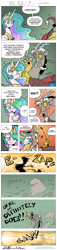 Size: 4173x18325 | Tagged: safe, artist:redapropos, discord, princess celestia, alicorn, pony, absurd resolution, comic, discord being discord, magic, pun, riding crop, worth it