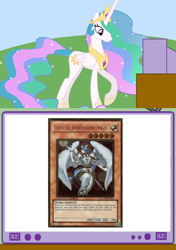 Size: 564x800 | Tagged: safe, princess celestia, alicorn, pony, card, exploitable meme, meme, obligatory pony, paradox, tv meme, yu-gi-oh!