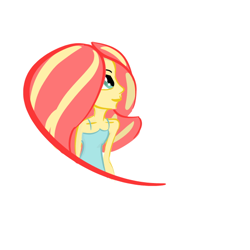 Size: 590x590 | Tagged: safe, sunset shimmer, equestria girls, clothes, female, solo, two toned hair