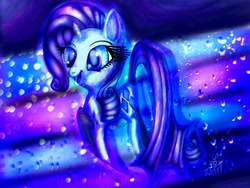 Size: 724x543 | Tagged: safe, artist:tundrakay, rarity, pony, unicorn, female, horn, mare, solo, white coat