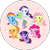 Size: 900x900 | Tagged: safe, artist:pennygu, derpibooru import, angel bunny, applejack, fluttershy, pinkie pie, rainbow dash, rarity, spike, twilight sparkle, twilight sparkle (alicorn), alicorn, dragon, earth pony, pegasus, pony, unicorn, chibi, female, mane seven, mane six, mare, pixiv