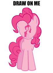 Size: 749x1024 | Tagged: safe, pinkie pie, earth pony, pony, crossing the memes, draw on me, exploitable meme, meme, memeception, recursion, solo