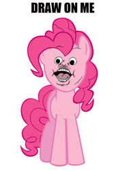 Size: 749x1024 | Tagged: safe, pinkie pie, earth pony, pony, dragonzball p, draw on me, exploitable meme, goku, meme, solo