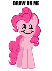 Size: 749x1024 | Tagged: safe, pinkie pie, earth pony, pony, draw on me, exploitable meme, meme, solo