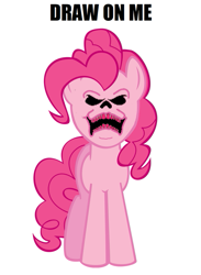 Size: 439x600 | Tagged: safe, pinkie pie, earth pony, pony, draw on me, exploitable meme, he-man, meme, skeletor, solo