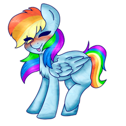 Size: 2500x2500 | Tagged: safe, artist:adostume, derpibooru import, rainbow dash, pegasus, pony, :p, blushing, cute, dashabetes, female, happy, mare, raspberry, silly, simple background, smiling, solo, tongue out, transparent background
