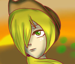 Size: 966x818 | Tagged: safe, artist:horse2rainbow77, applejack, human, hair over one eye, humanized, solo