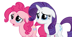 Size: 500x253 | Tagged: safe, artist:xgsymarley, pinkie pie, rarity, earth pony, pony, unicorn, putting your hoof down, crying, simple background, transparent background, vector