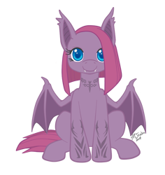 Size: 804x853 | Tagged: artist needed, safe, pinkie pie, bat pony, pony, cute, cuteamena, pinkamena diane pie, race swap, solo, tattoo