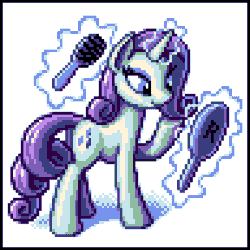 Size: 384x384 | Tagged: safe, artist:dahtamnay, rarity, pony, unicorn, magic, pixel art, solo, telekinesis