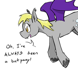 Size: 600x600 | Tagged: safe, artist:nemospecific, derpy hooves, bat pony, pony, race swap, solo