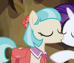 Size: 2115x1800 | Tagged: safe, edit, edited screencap, screencap, coco pommel, rarity, pony, unicorn, female, kissing, lesbian, marshmallow coco, shipping, vector